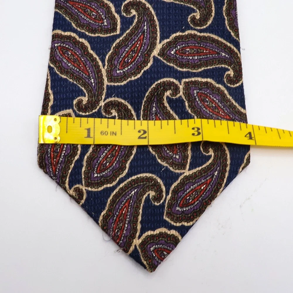 Chaps Ralph Lauren Tie Mens Paisley Silk Blue Imported Fabric